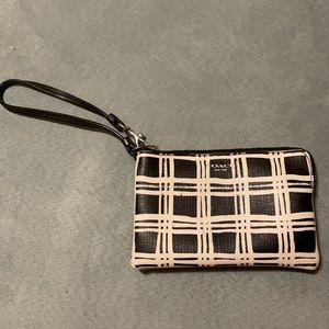 Coach wristlet black and white